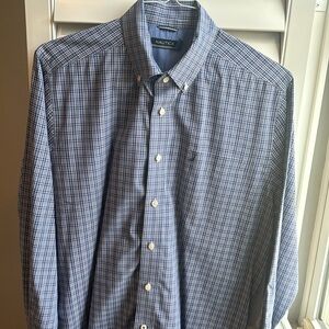 Nautica blue plaid button down L